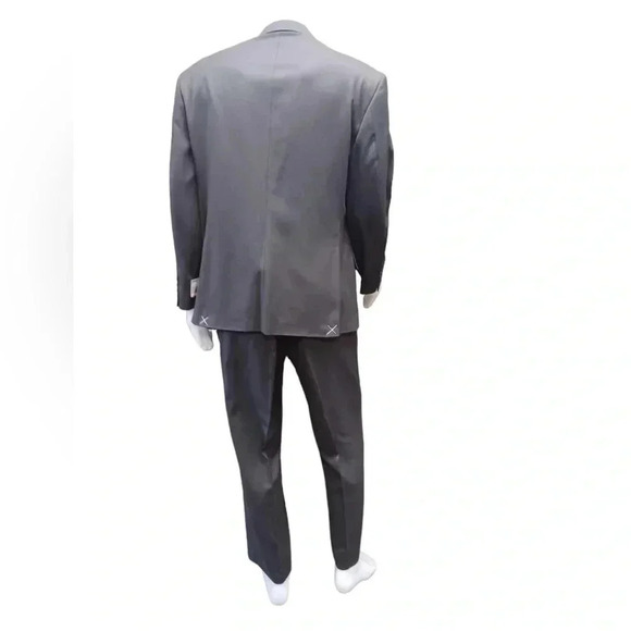 Haggar 100% Wool Charcoal 2 Piece  Suit Size 46 S/P - Picture 2 of 14